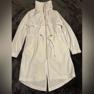 Banana Republic White Mid Length Lightweight Rain Jacket